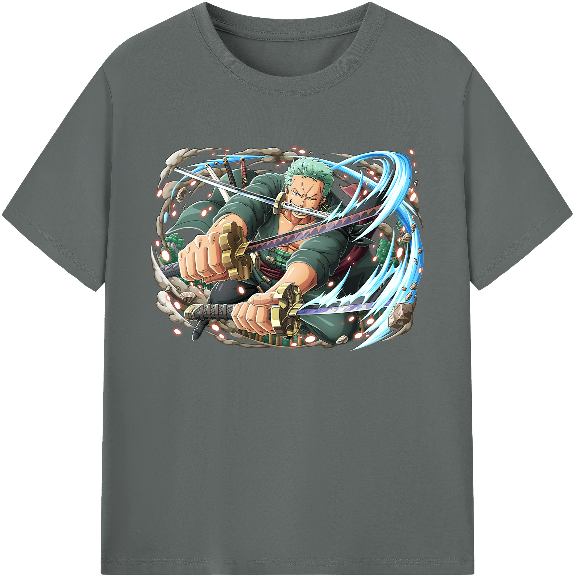 ワンピース ロロノア・ゾロ ONE PIECE Roronoa Zoro 綿100％ メンズ半袖Tシャツ｜肌触りやわらか＆通気性